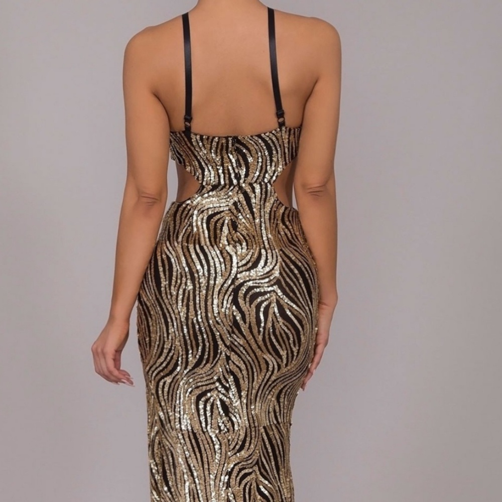 đź’ĄCutout Sequins Maxi Dress Evening Gown - Picture 2 of 3